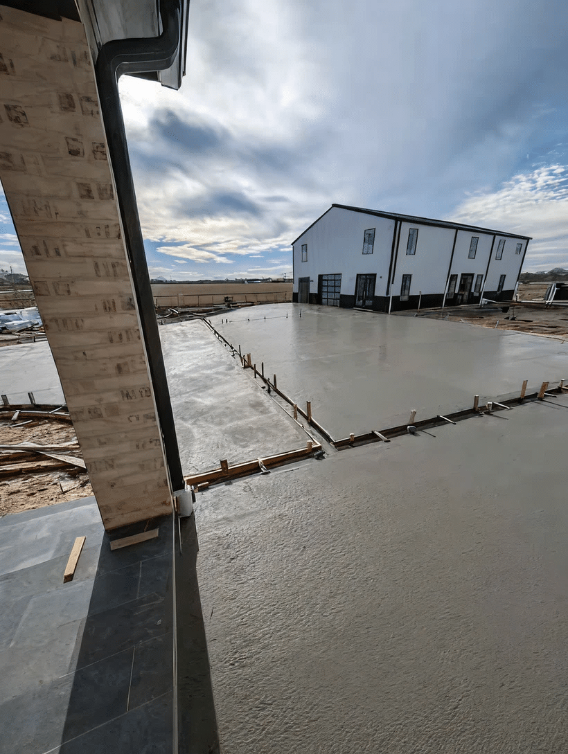 Concrete placement on a prepared subgrade in Montgomery County